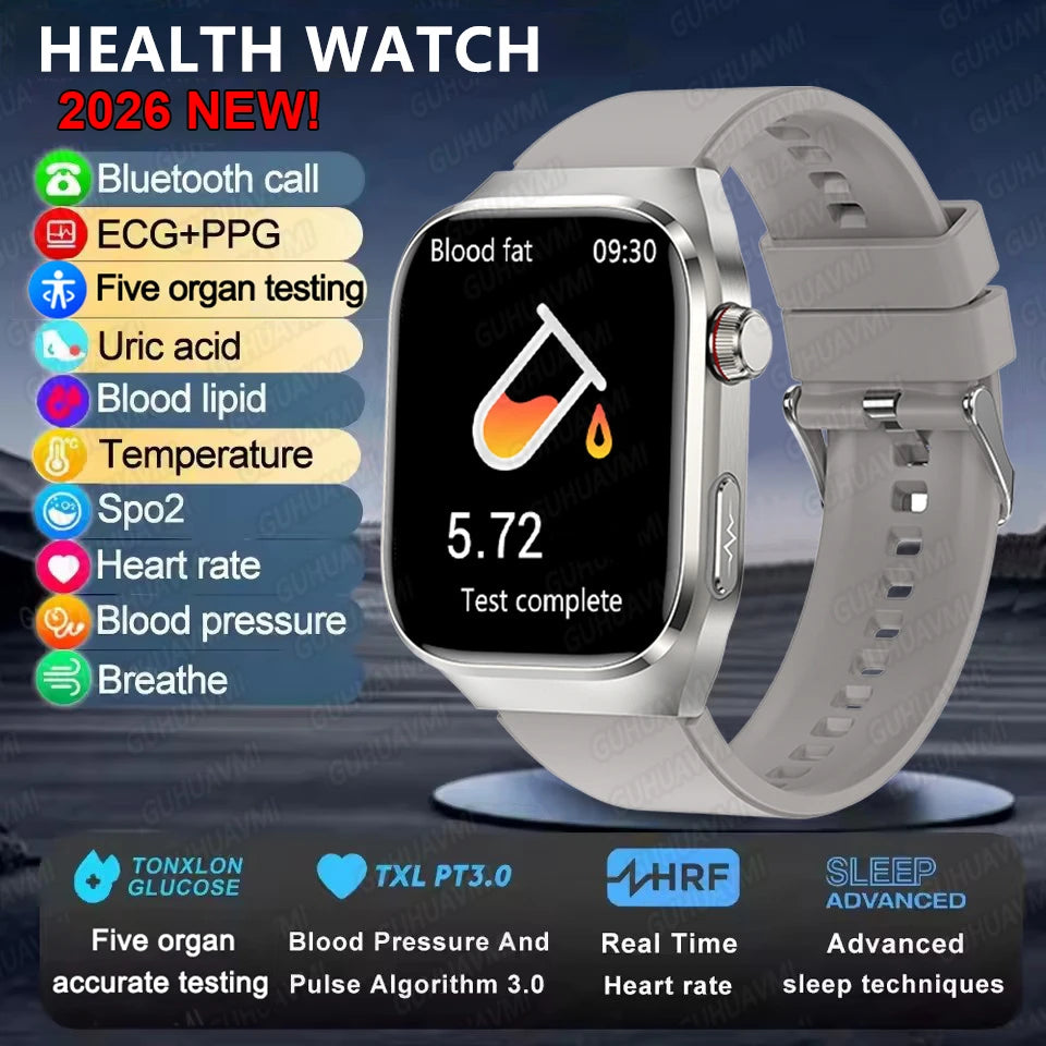 2025 neue Micro Körperliche Untersuchung Smart Uhr Für Männer Harnsäure Körper Fett Fünf Orgel Gesundheit Uhren Bluetooth Anruf SmartBracelet