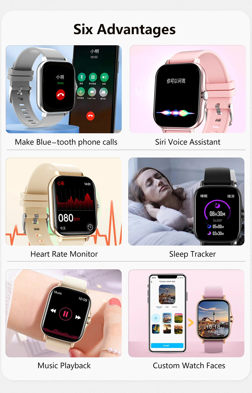 1,83 ''Sport Smart Uhr Fitness Uhr Gesundheit Monitor Wasserdichte Smartwatch Drahtlose Anruf Uhren für Männer Frauen IOS Android 2025