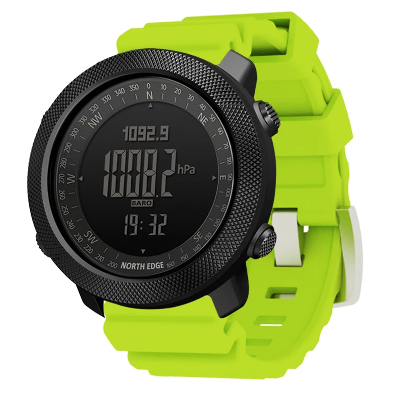 NORTH EDGE Herren-Sport-Digitaluhr, Stunden Laufen, Schwimmen, Militär, Armeeuhren, Höhenmesser, Barometer, Kompass, wasserdicht, 50 m