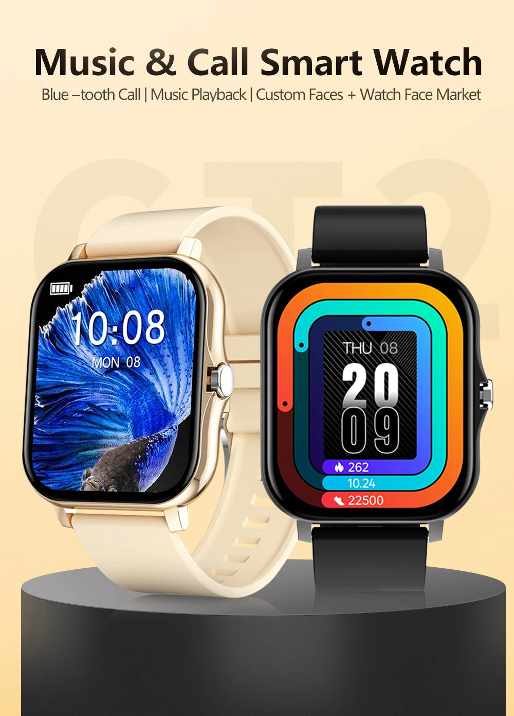 1,83 ''Sport Smart Uhr Fitness Uhr Gesundheit Monitor Wasserdichte Smartwatch Drahtlose Anruf Uhren für Männer Frauen IOS Android 2025