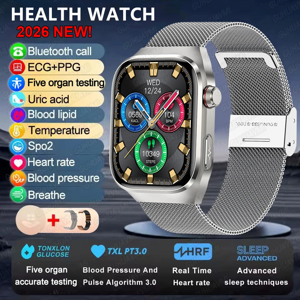 2025 neue Micro Körperliche Untersuchung Smart Uhr Für Männer Harnsäure Körper Fett Fünf Orgel Gesundheit Uhren Bluetooth Anruf SmartBracelet