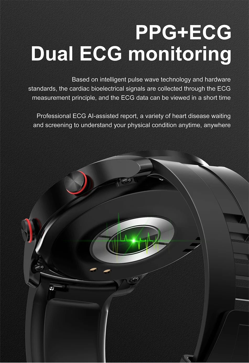 Sport-Smartwatch für Herren und Damen HD-Bildschirm EKG+PPG Bluetooth-Anruf GPS-Tracker Herzfrequenzmesser IP68 Wasserdicht SmartWatch 2026 Neu