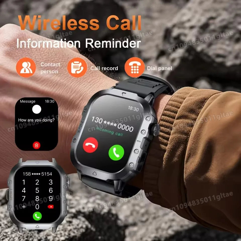 2026 Neue Robuste Militär-GPS-Smartwatch für Herren Bluetooth-Anruf Gesundheitsüberwachung Sport 5ATM Wasserdichte Smartwatches Mann Pk HW12