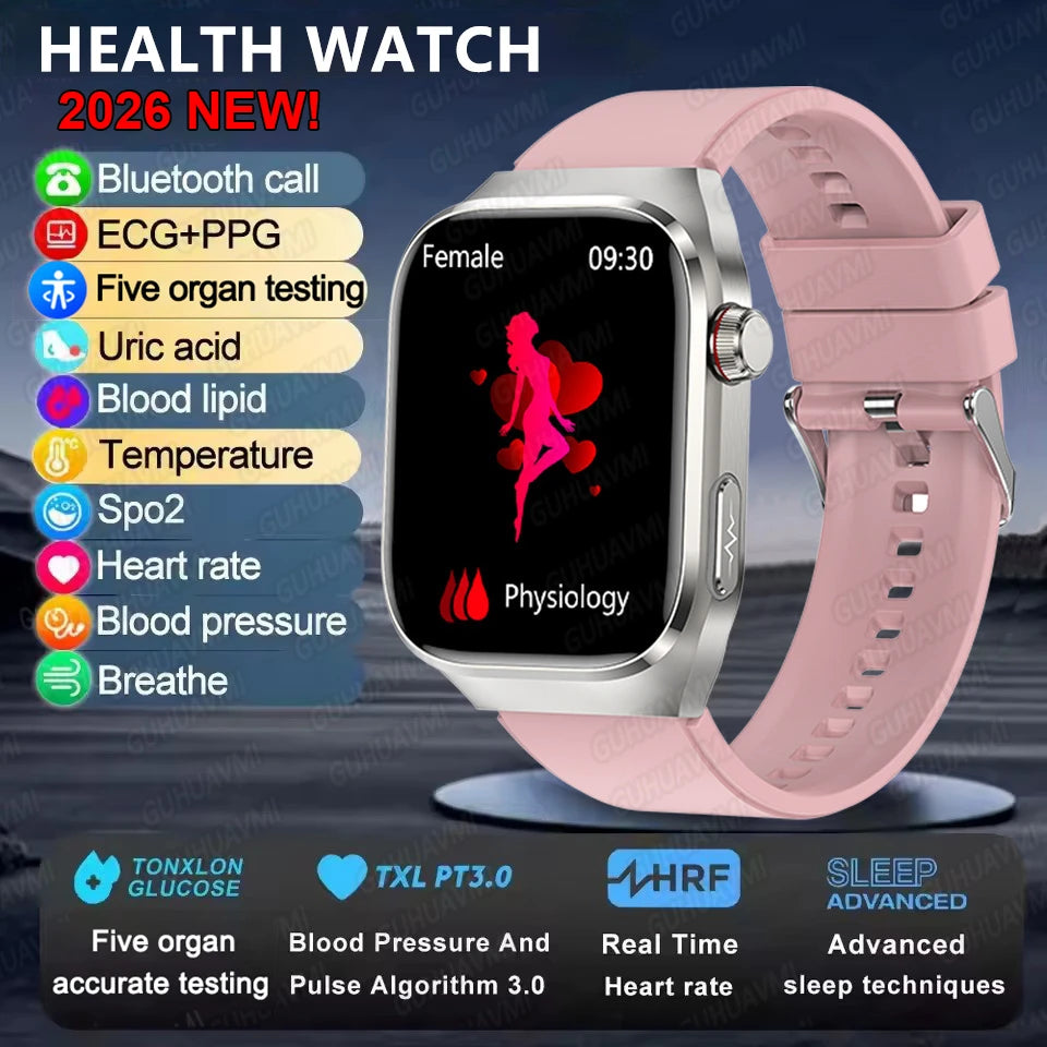 2025 neue Micro Körperliche Untersuchung Smart Uhr Für Männer Harnsäure Körper Fett Fünf Orgel Gesundheit Uhren Bluetooth Anruf SmartBracelet