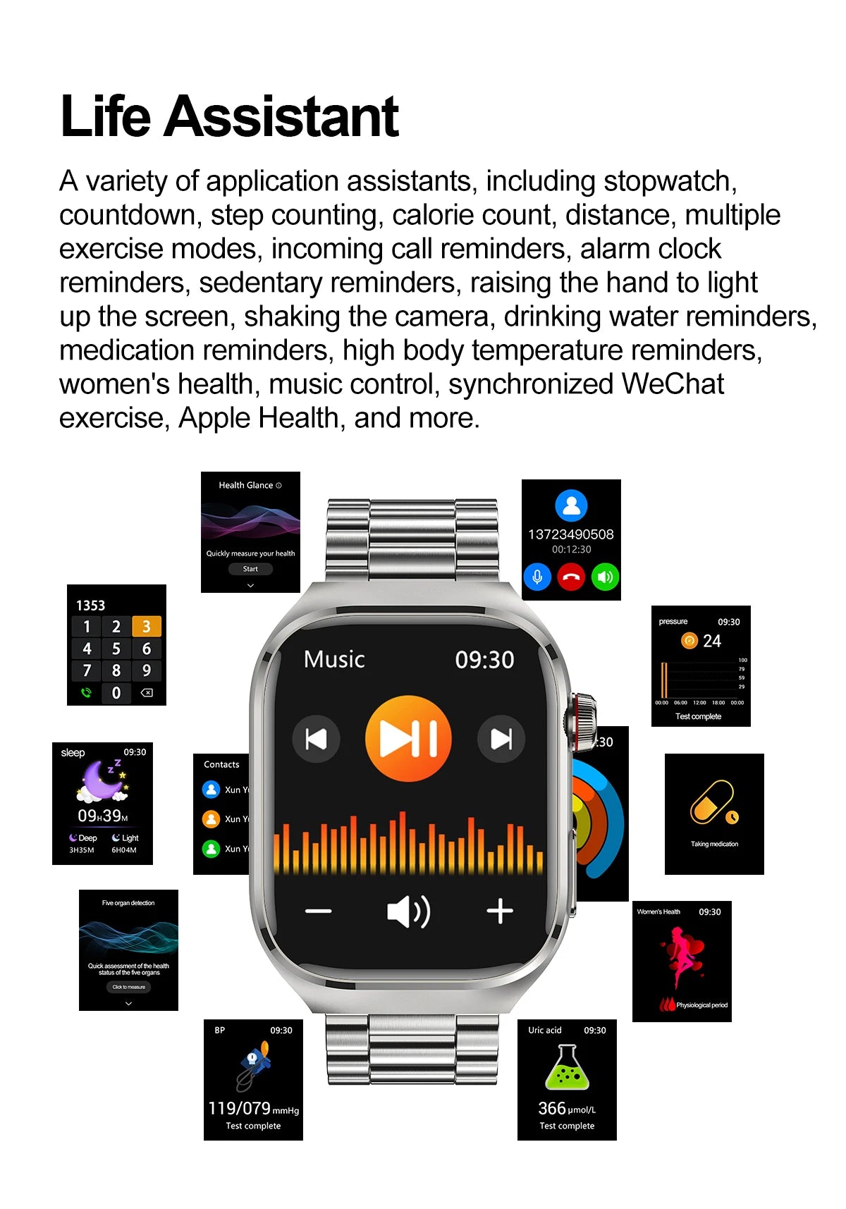 2025 neue Micro Körperliche Untersuchung Smart Uhr Für Männer Harnsäure Körper Fett Fünf Orgel Gesundheit Uhren Bluetooth Anruf SmartBracelet