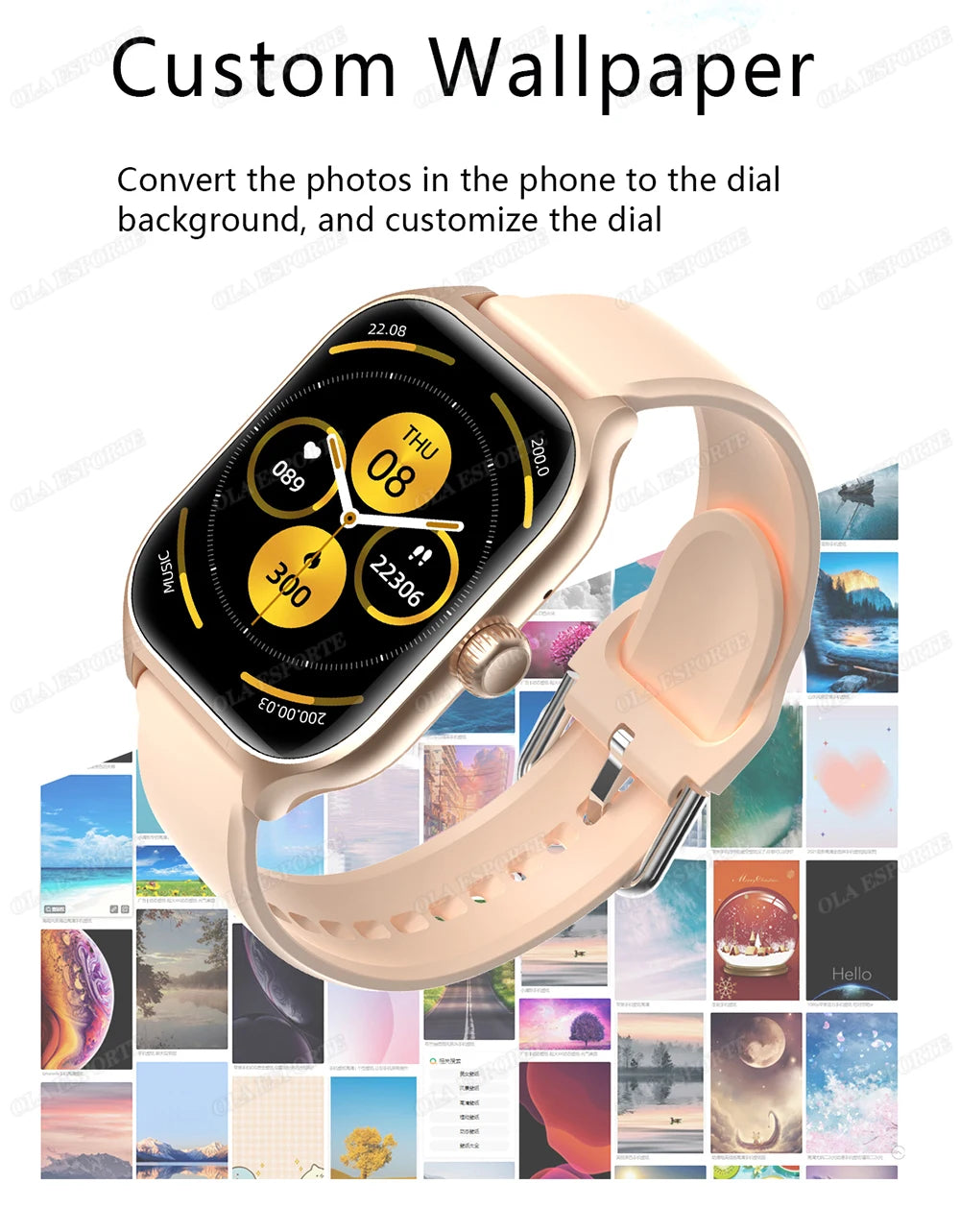 2026 Smartwatch Android iOS Telefon 2,01 Zoll Farbdisplay Bluetooth Anrufannahme Fitness-Uhr Tracker Smartwatch für Damen und Herren Neu