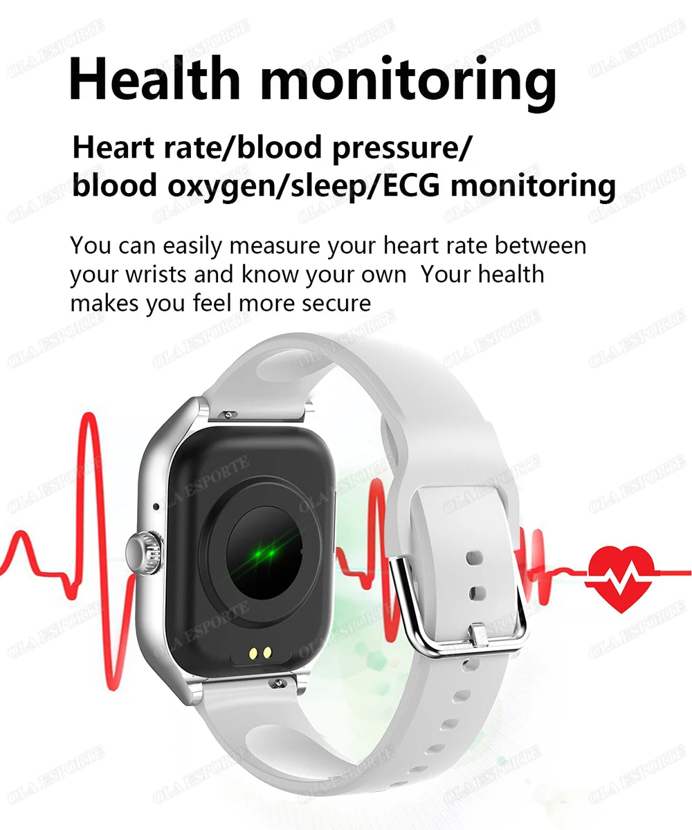 2026 Smartwatch Android iOS Telefon 2,01 Zoll Farbdisplay Bluetooth Anrufannahme Fitness-Uhr Tracker Smartwatch für Damen und Herren Neu