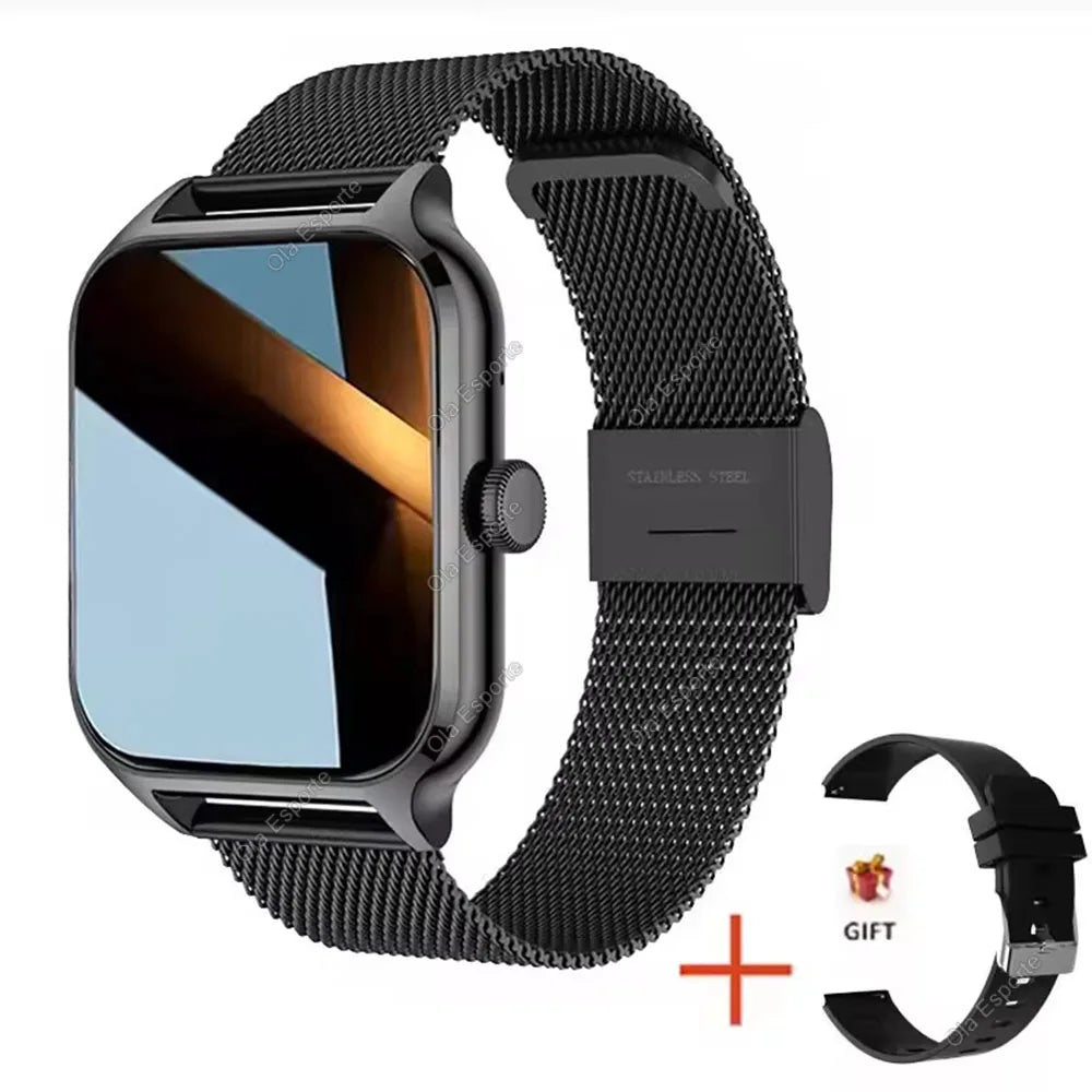 2026 Smartwatch Android iOS Telefon 2,01 Zoll Farbdisplay Bluetooth Anrufannahme Fitness-Uhr Tracker Smartwatch für Damen und Herren Neu