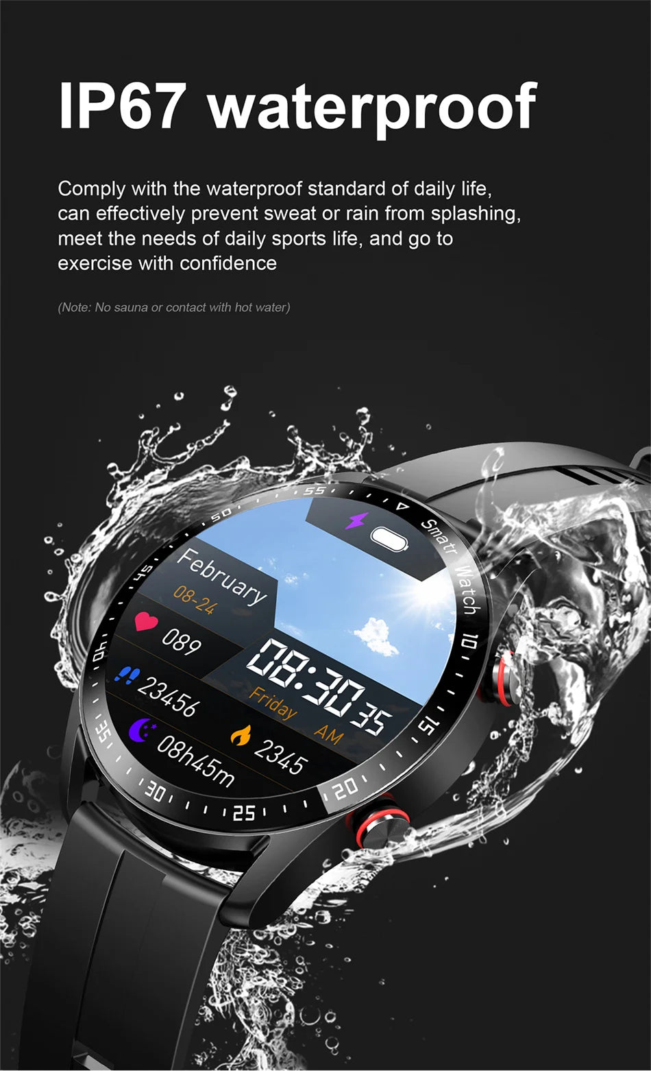 Sport-Smartwatch für Herren und Damen HD-Bildschirm EKG+PPG Bluetooth-Anruf GPS-Tracker Herzfrequenzmesser IP68 Wasserdicht SmartWatch 2026 Neu