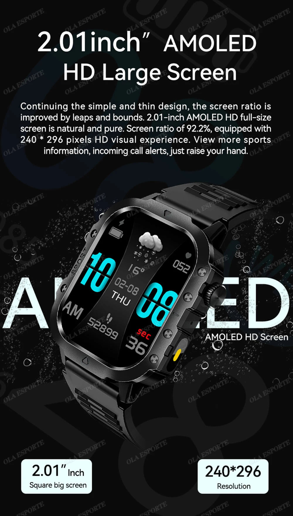 2026 Neue Robuste Militär-GPS-Smartwatch für Herren Bluetooth-Anruf Gesundheitsüberwachung Sport 5ATM Wasserdichte Smartwatches Mann Pk HW12