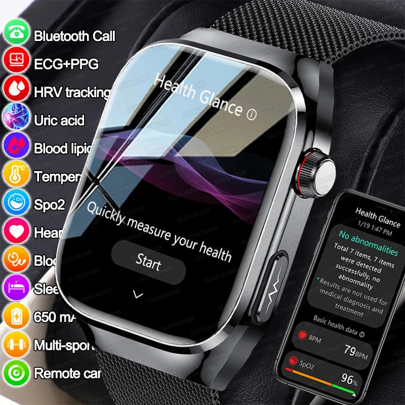 2025 neue Micro Körperliche Untersuchung Smart Uhr Für Männer Harnsäure Körper Fett Fünf Orgel Gesundheit Uhren Bluetooth Anruf SmartBracelet