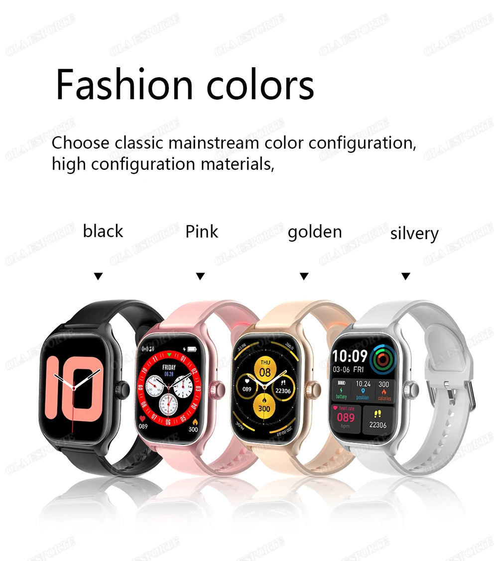 2026 Smartwatch Android iOS Telefon 2,01 Zoll Farbdisplay Bluetooth Anrufannahme Fitness-Uhr Tracker Smartwatch für Damen und Herren Neu