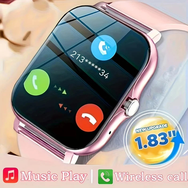 1,83 ''Sport Smart Uhr Fitness Uhr Gesundheit Monitor Wasserdichte Smartwatch Drahtlose Anruf Uhren für Männer Frauen IOS Android 2025