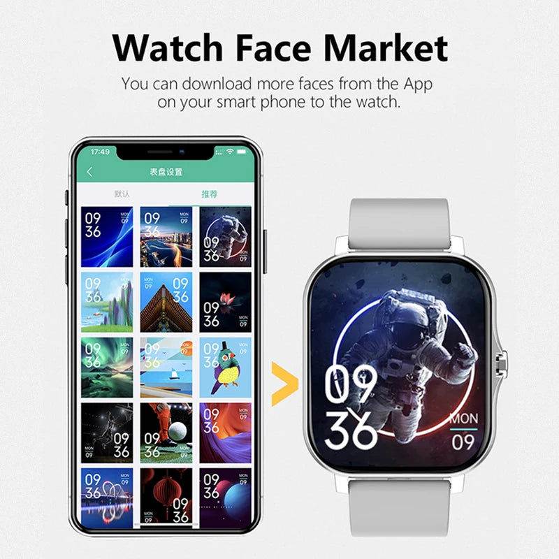 1,83 ''Sport Smart Uhr Fitness Uhr Gesundheit Monitor Wasserdichte Smartwatch Drahtlose Anruf Uhren für Männer Frauen IOS Android 2025