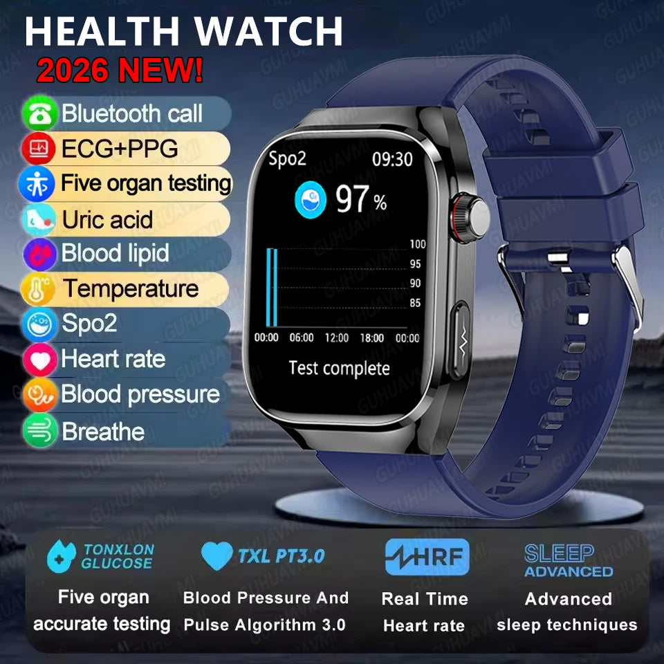 2025 neue Micro Körperliche Untersuchung Smart Uhr Für Männer Harnsäure Körper Fett Fünf Orgel Gesundheit Uhren Bluetooth Anruf SmartBracelet