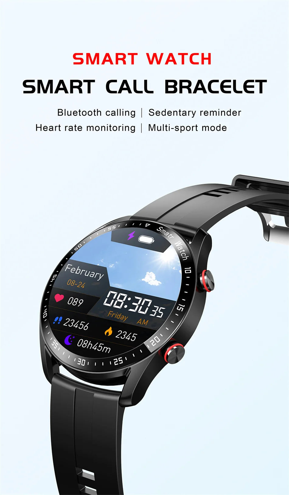 Sport-Smartwatch für Herren und Damen HD-Bildschirm EKG+PPG Bluetooth-Anruf GPS-Tracker Herzfrequenzmesser IP68 Wasserdicht SmartWatch 2026 Neu